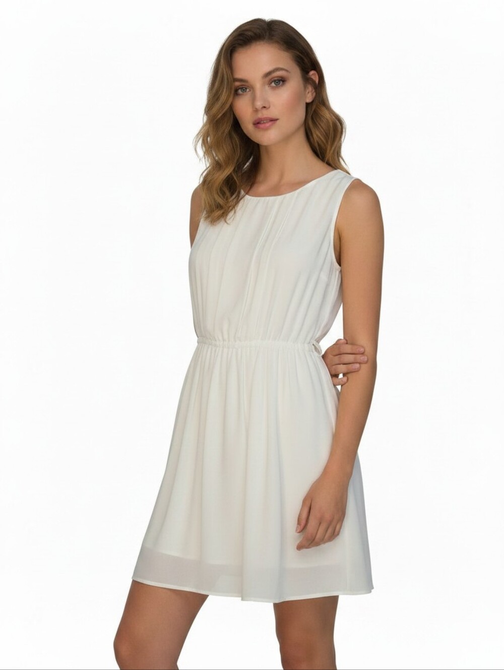 NWT Love Tree Cream Pleated Dress Marilynn Monroe Moment! Size Medium*